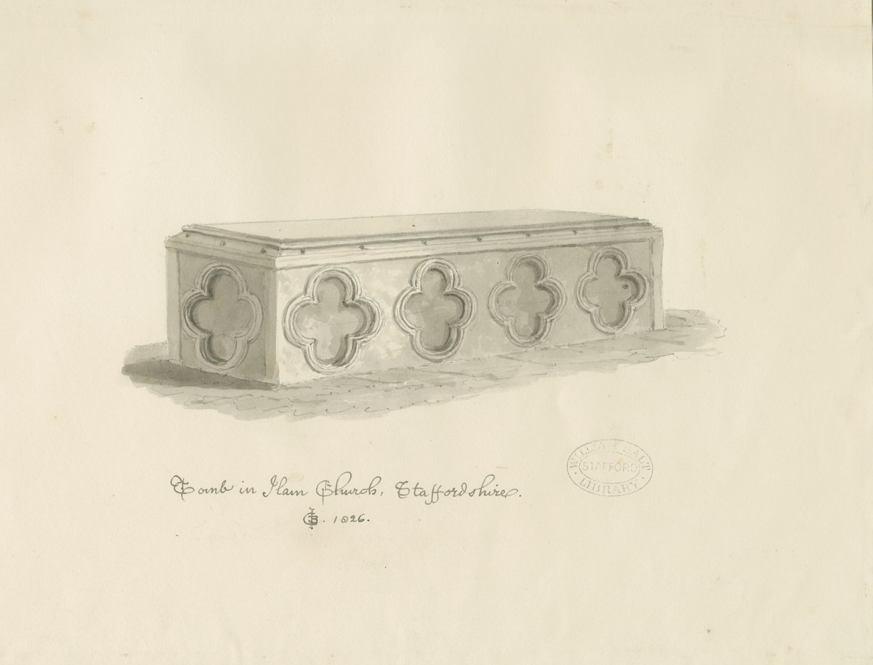 Tomb in Ham Church by John Chessell Buckler