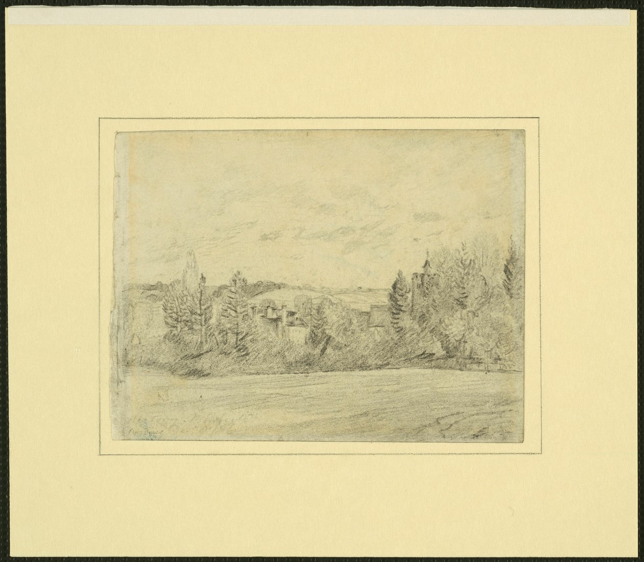 Binfield Rectory and Church, Berkshire by John Constable