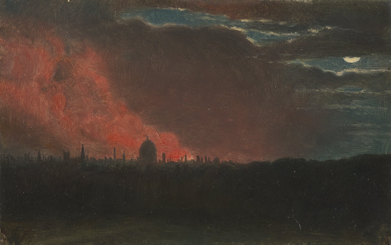 Fire in London, Seen from Hampstead by John Constable