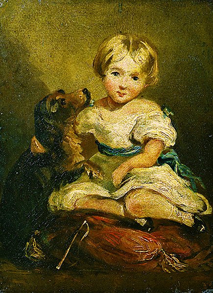 Girl with a dog by John Constable