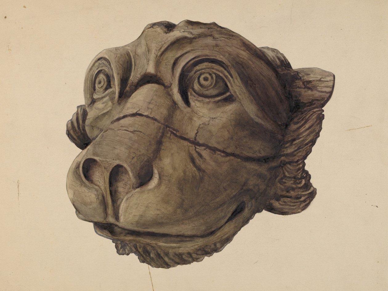 Cat Head Gargoyle by John Davis