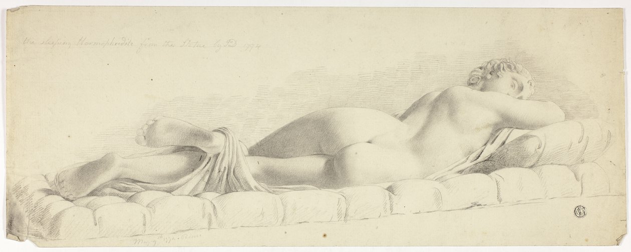 Ancient Statue of Sleeping Hermaphrodite by John Downman