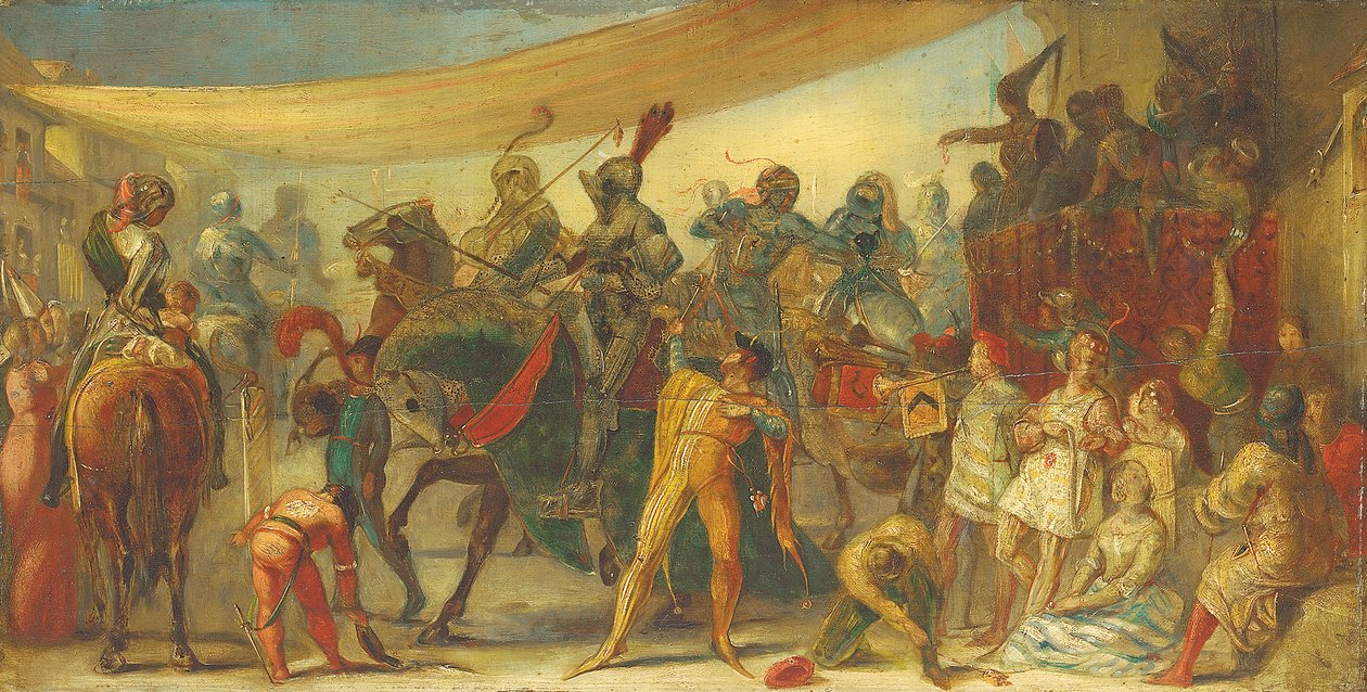 Knights Preparing for a Tournament by John Everett Millais