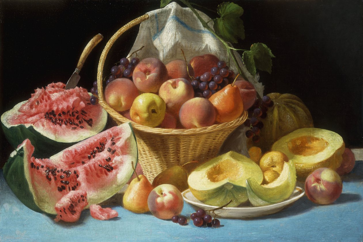 Melons, Peaches and Grapes by John F. Francis