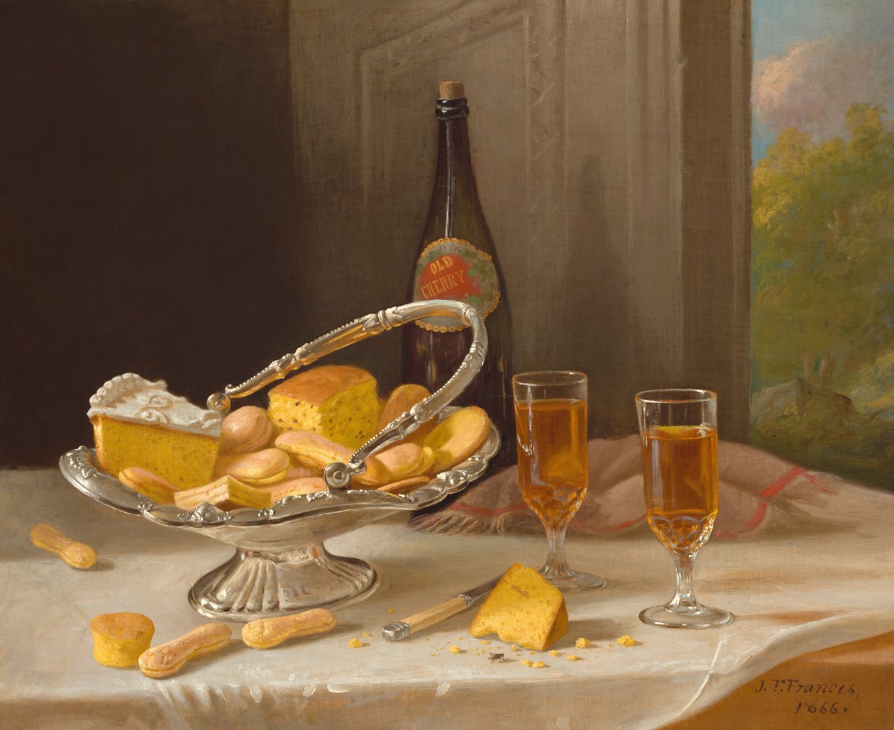 Still Life with Silver Cake Basket by John F. Francis