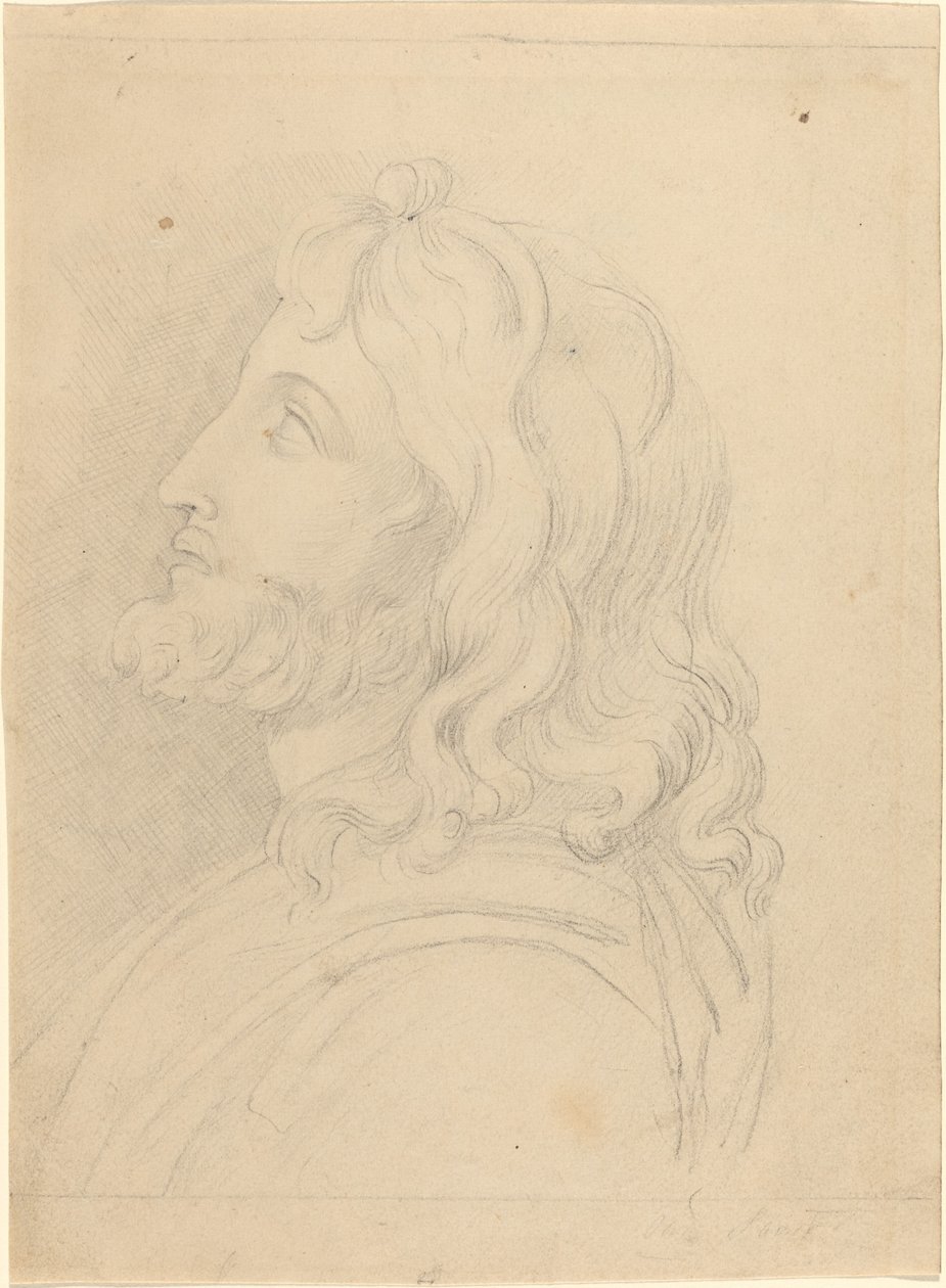 Bust of a Bearded Man Looking Up by John Flaxman