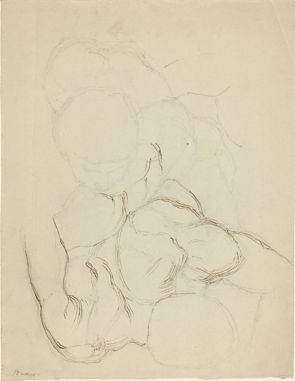 Two Male Nudes seen from Above by John Flaxman