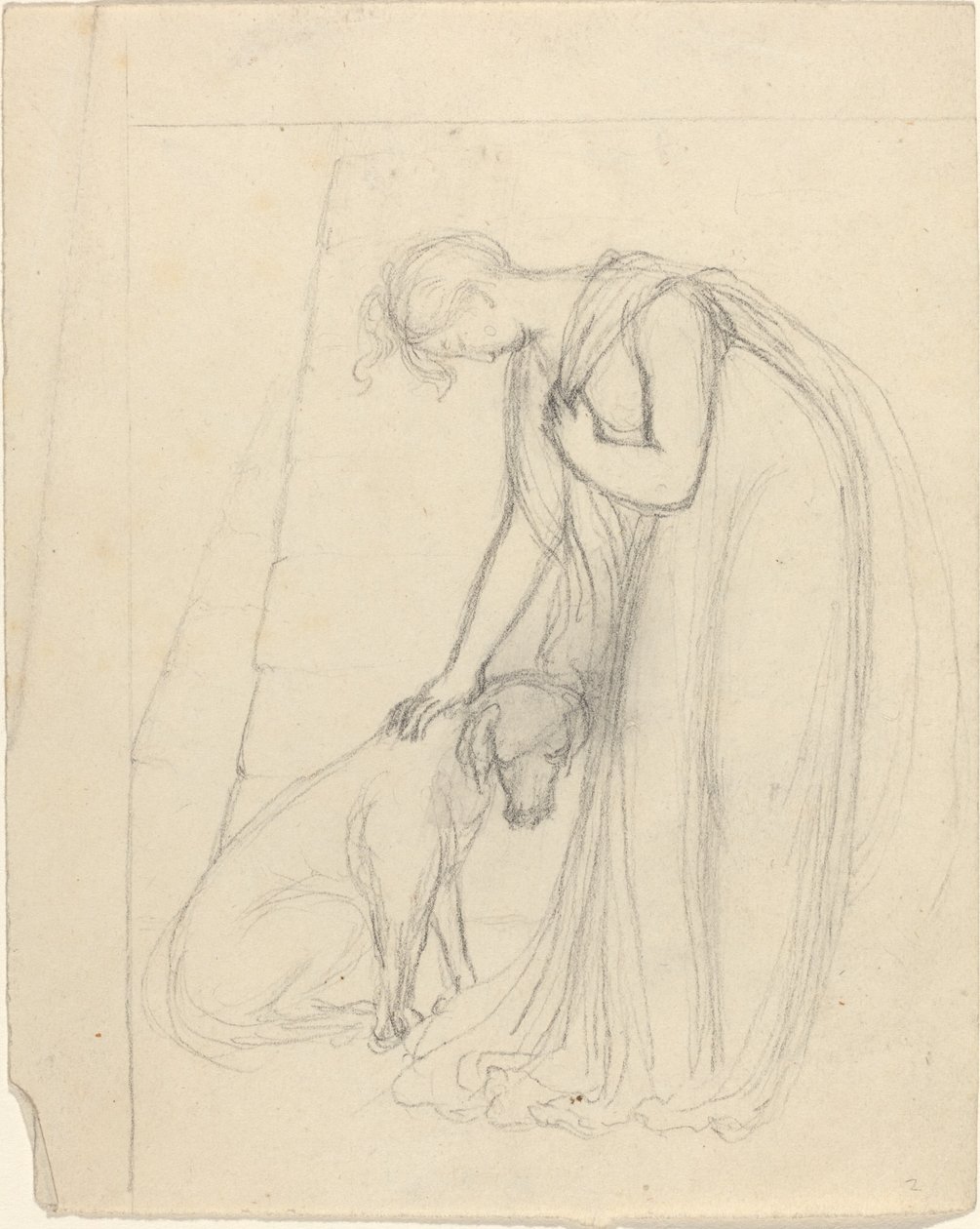 Woman Patting a Dog by John Flaxman