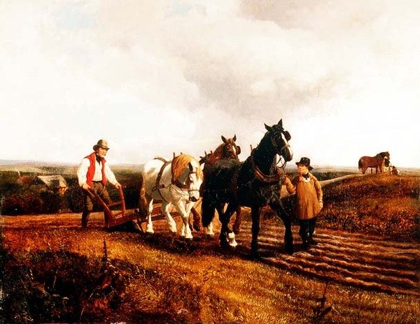 Ploughing by John Frederick Herring Jnr