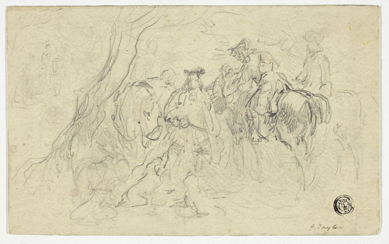Calvarymen Beside Tree by John Frederick Tayler