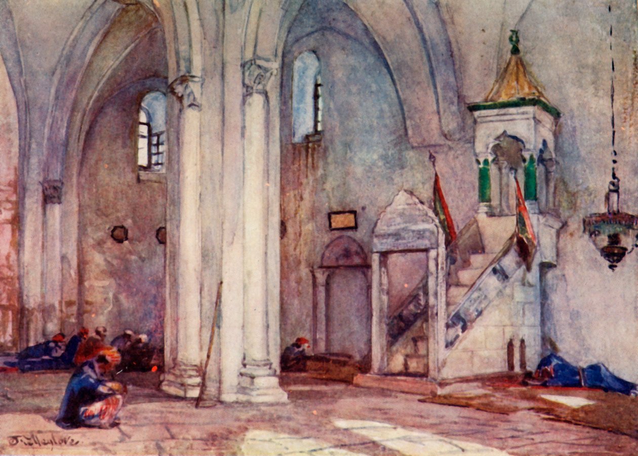 Interior of Mosque at Samaria by John Fulleylove
