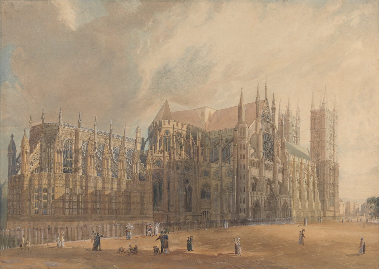 Northeast View of Westminster Abbey by John Gendall