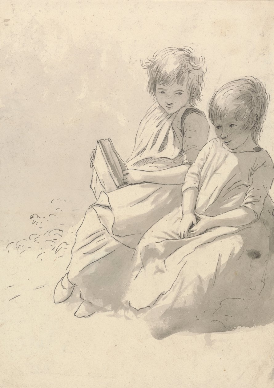 Two Little Girls by John Glover