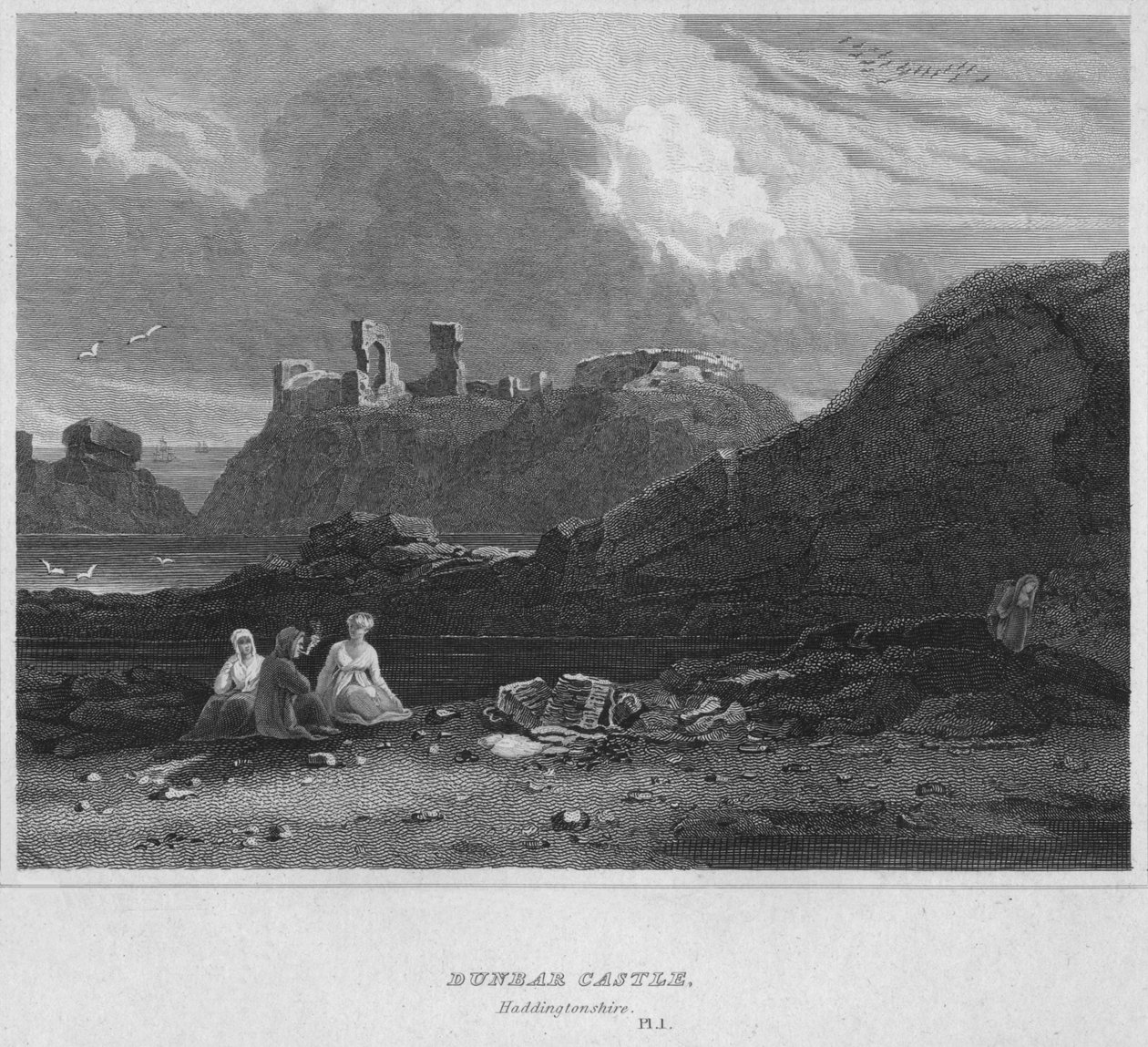 Dunbar Castle, Haddingtonshire, 1814 by John Greig