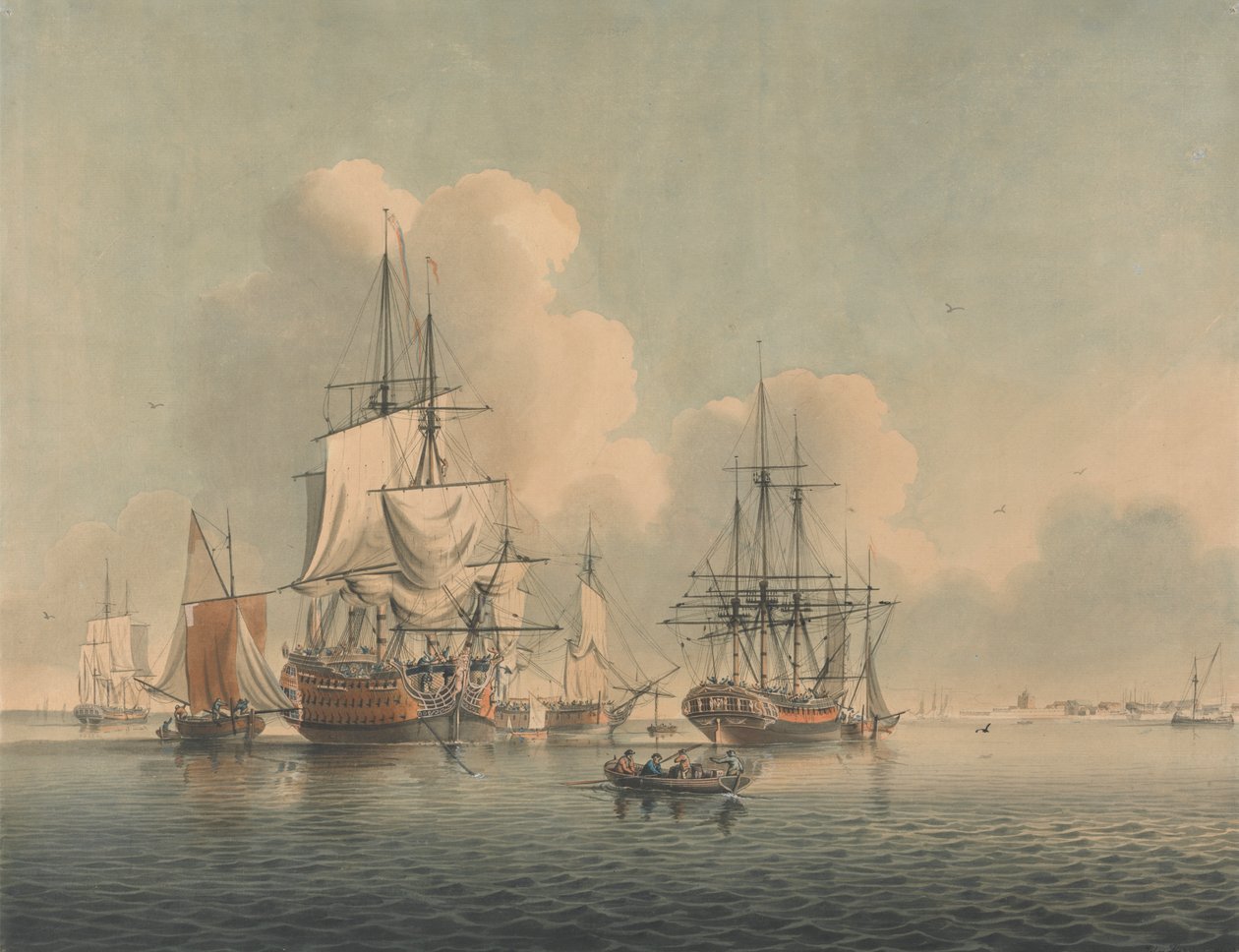 Men of War Lying off Sheerness by John Harris