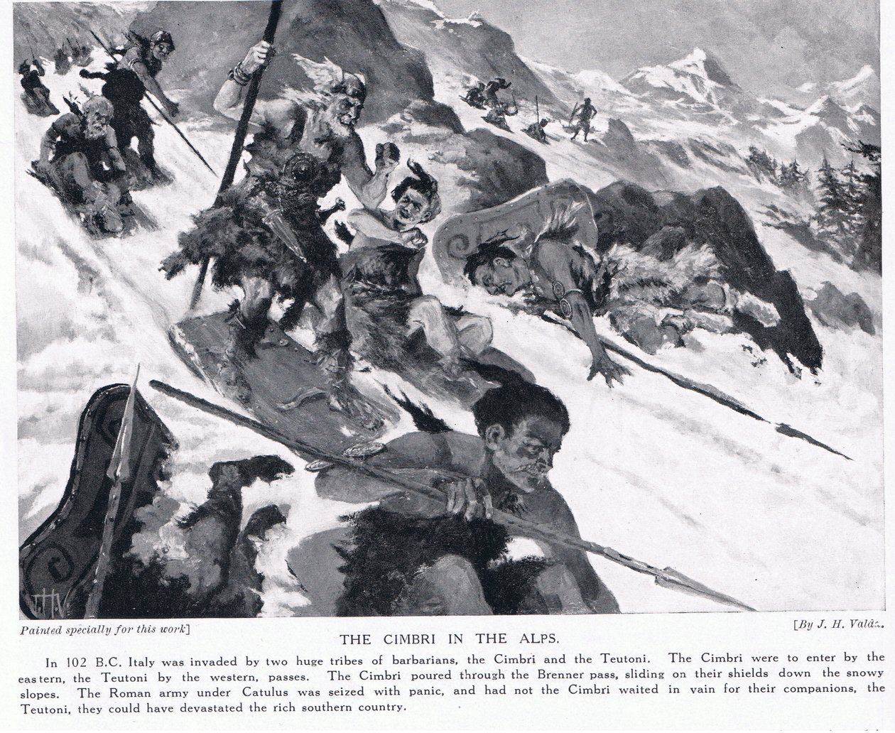 The Cimbri in the Alps by John Harris Valda