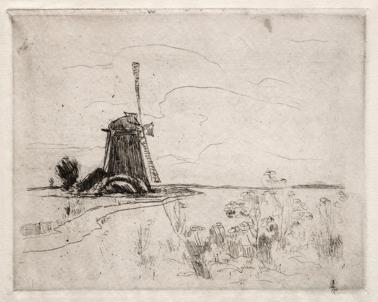Mill and Weeds, Holland by John Henry Twachtman