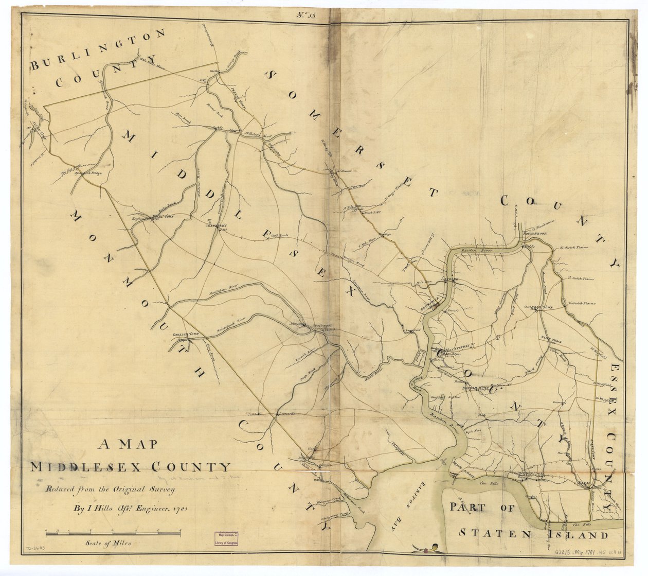 A Map, Middlesex County by John Hills