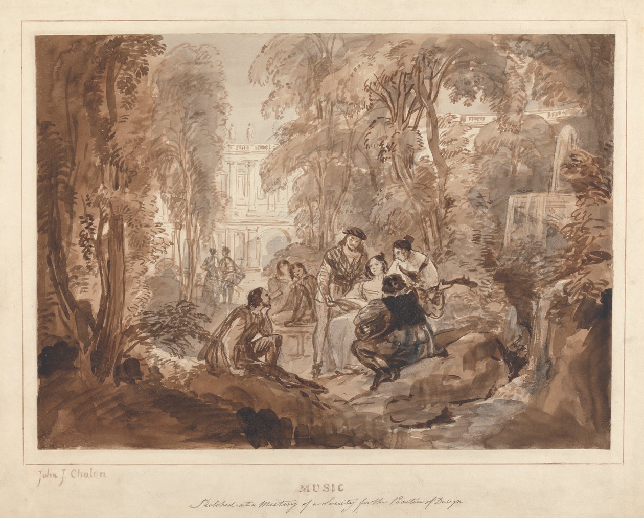 Music: Composition in a Garden by John James Chalon