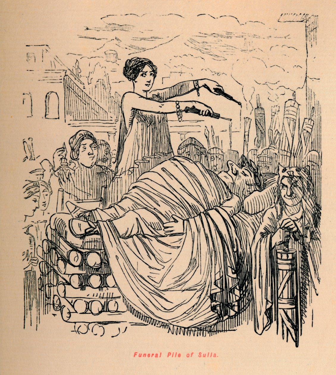 Funeral Pile of Sulla by John Leech