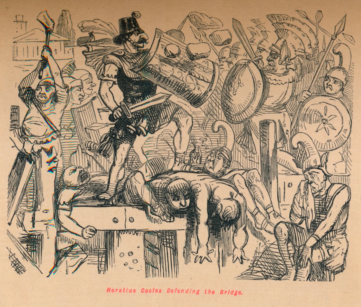 Horatius Cocles Defending the Bridge by John Leech