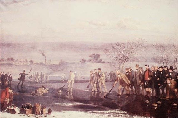 Curling at Rowyards Loch by John Levack