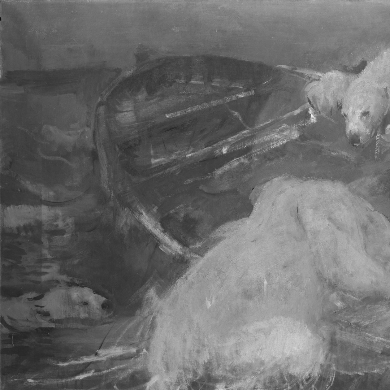 Polar Bears Climbing a Drifting Sloop by John Macallan Swan