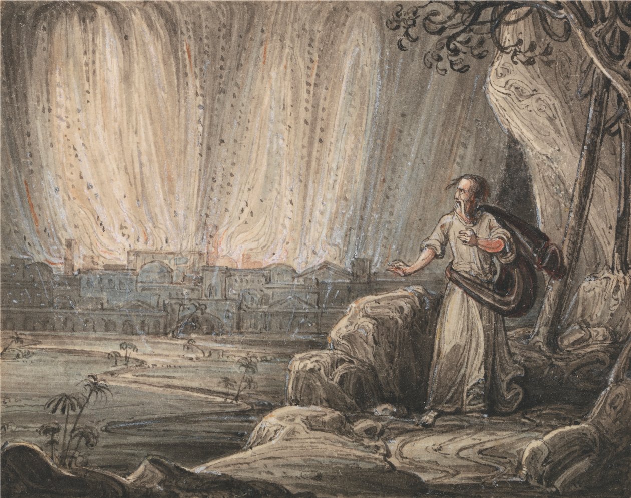 Lot Fleeing Sodom by John Martin