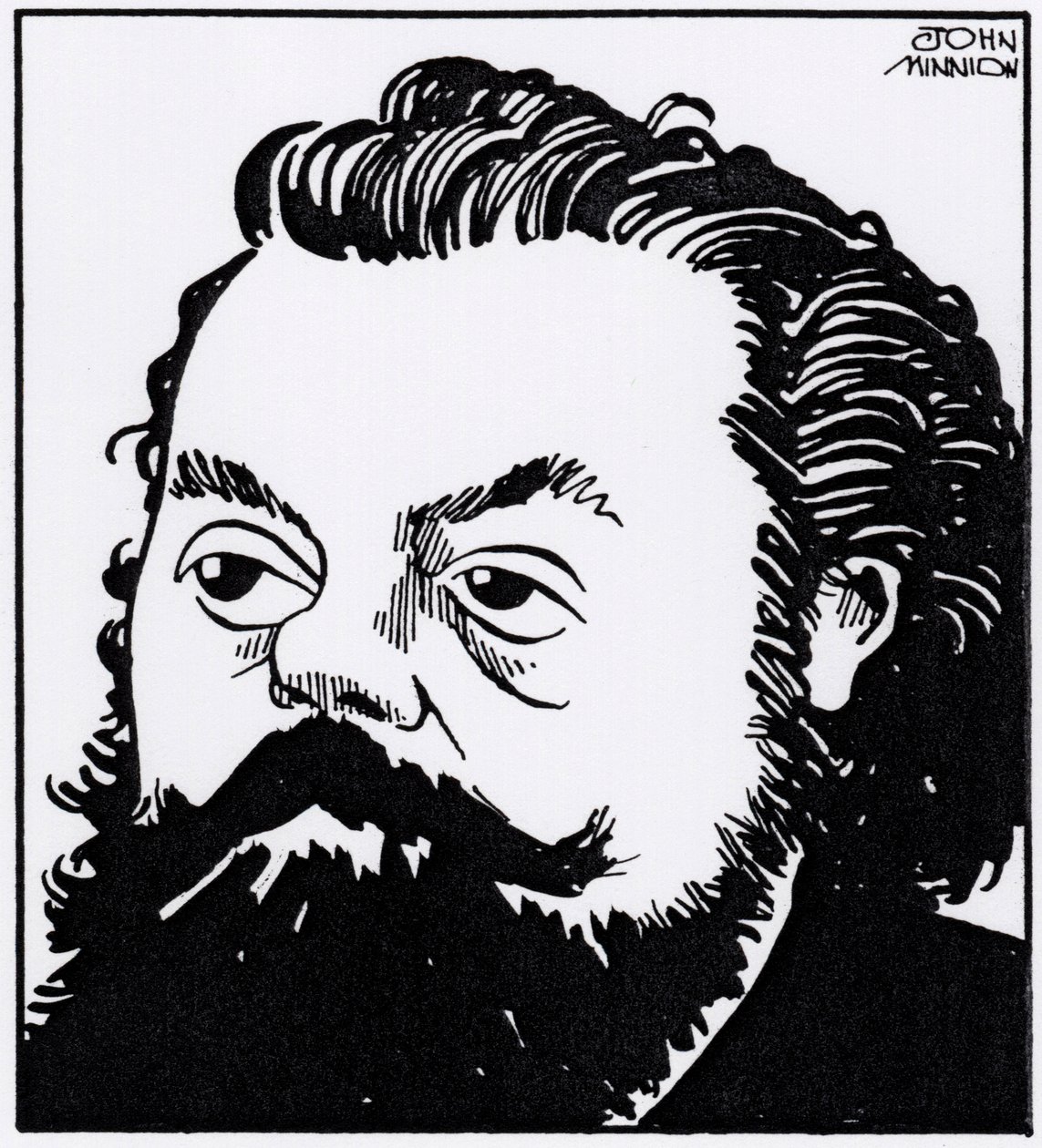 Modest Petrovich Mussorgsky - caricature portrait by John Minnion