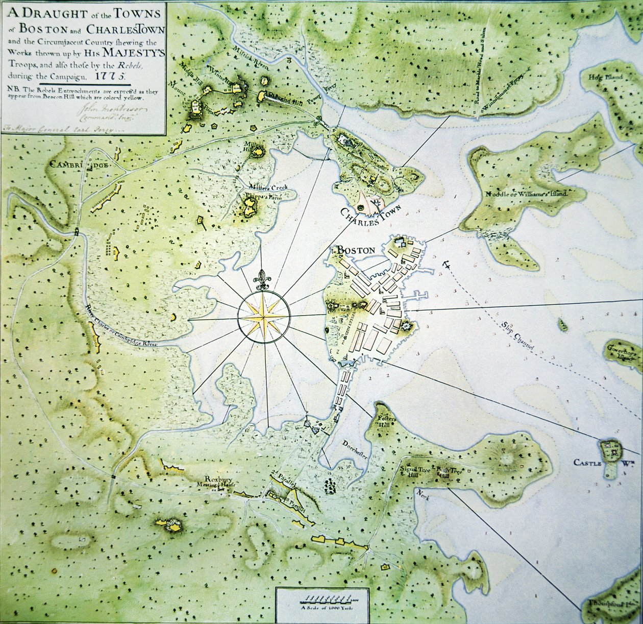 Map of Boston and Charlestown by John Montresor