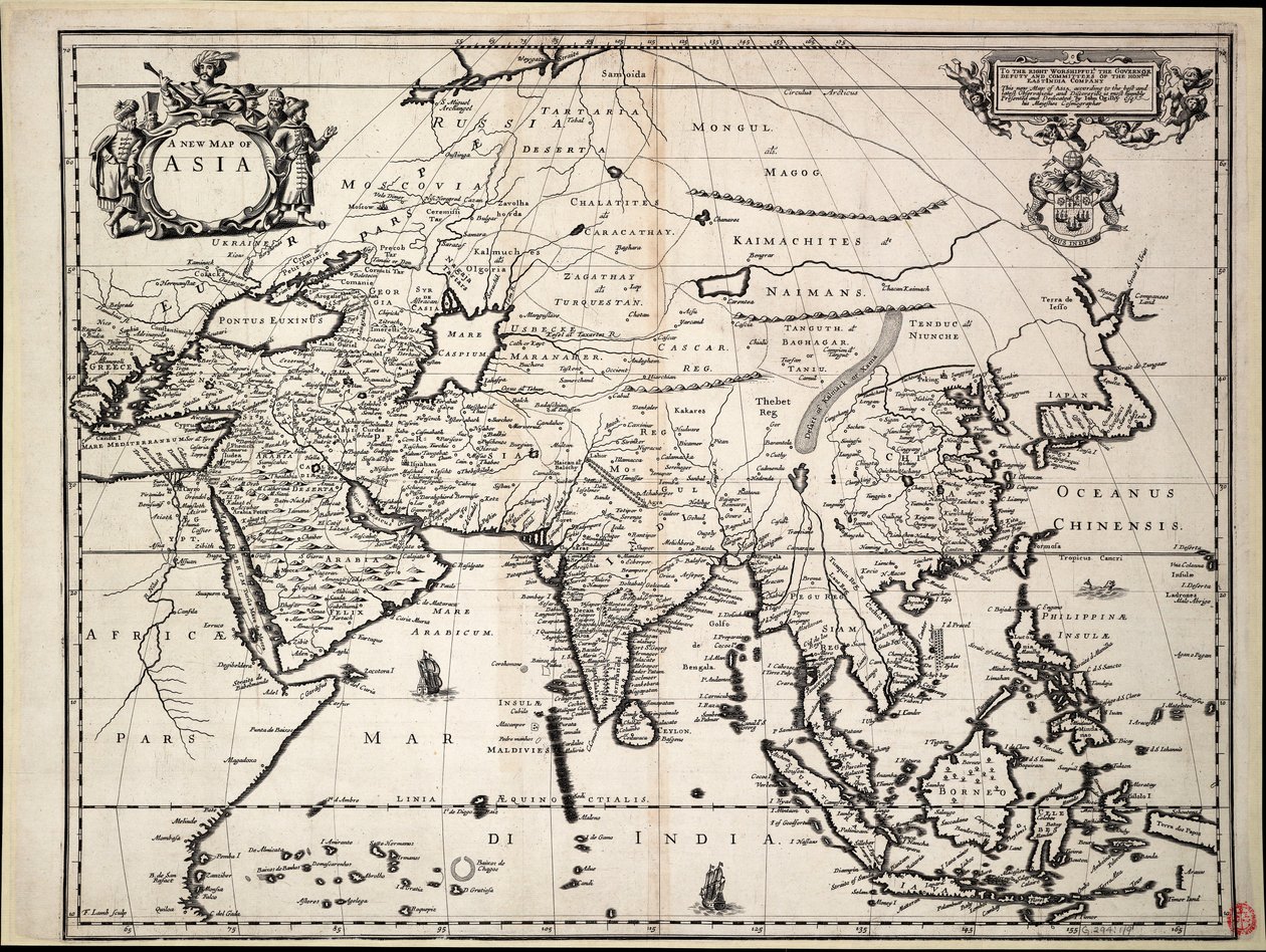 A New Map of Asia by John Ogilby