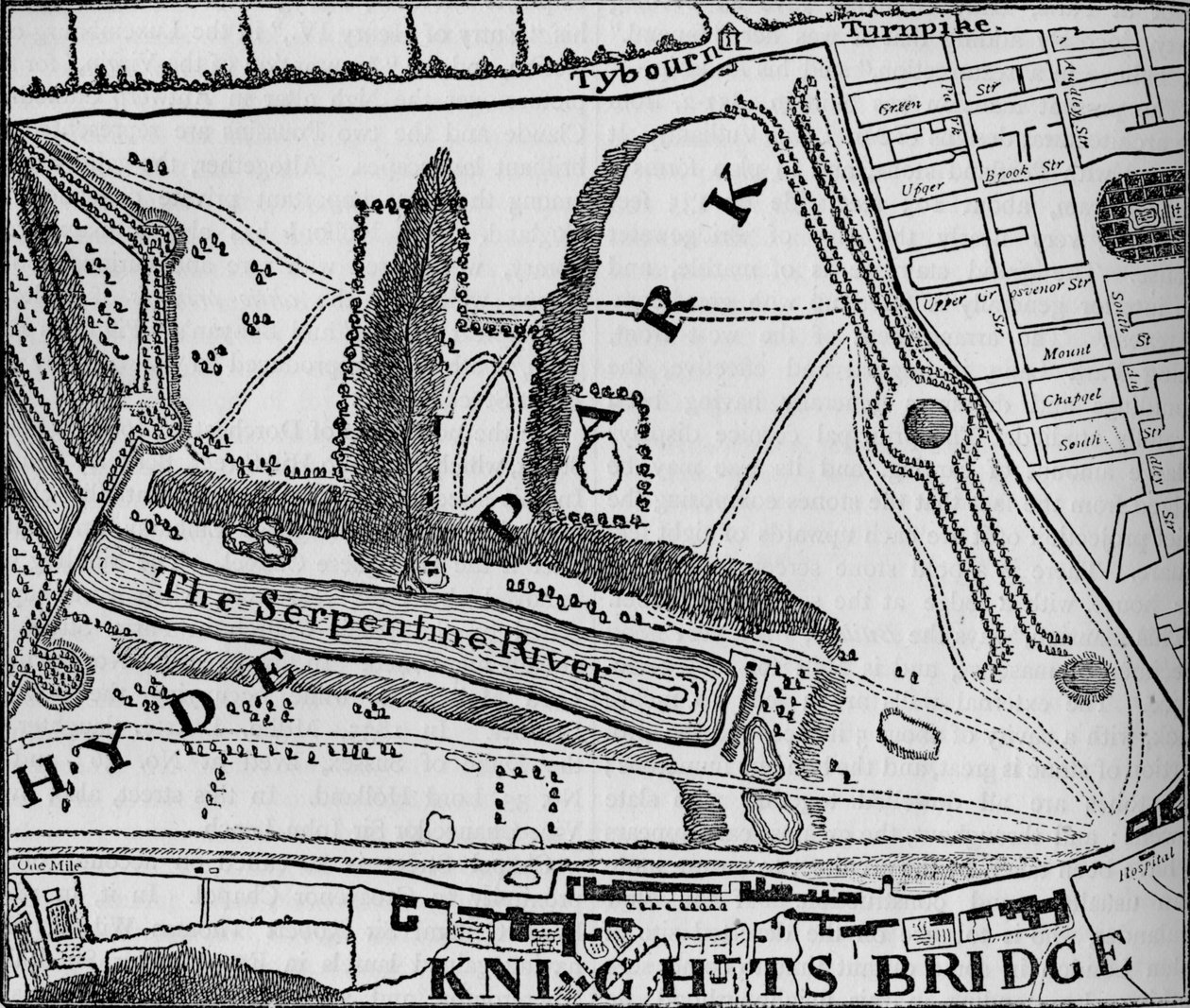 Map of Hyde Park, London by John Pine