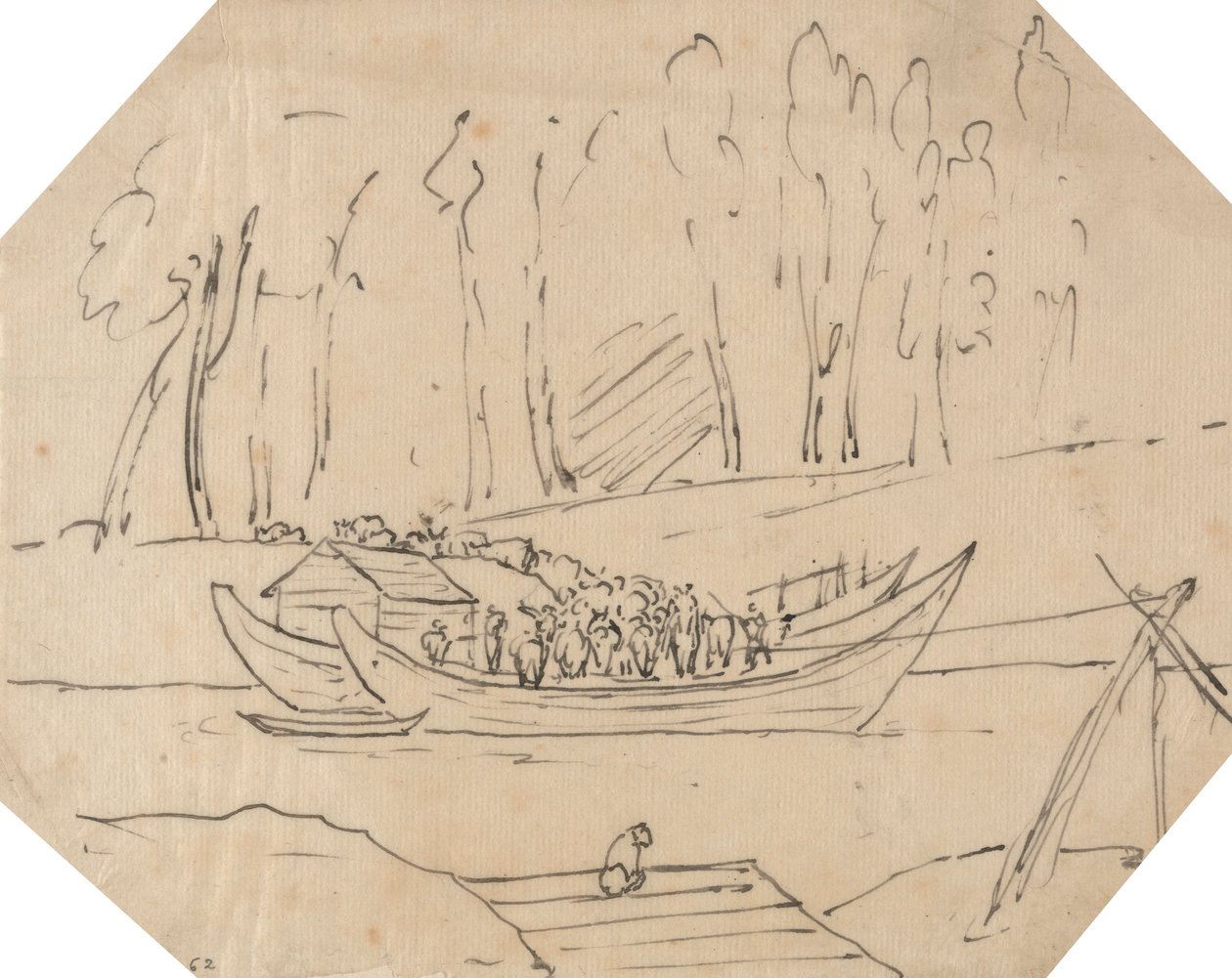 Cattle on a Boat by John Robert Cozens