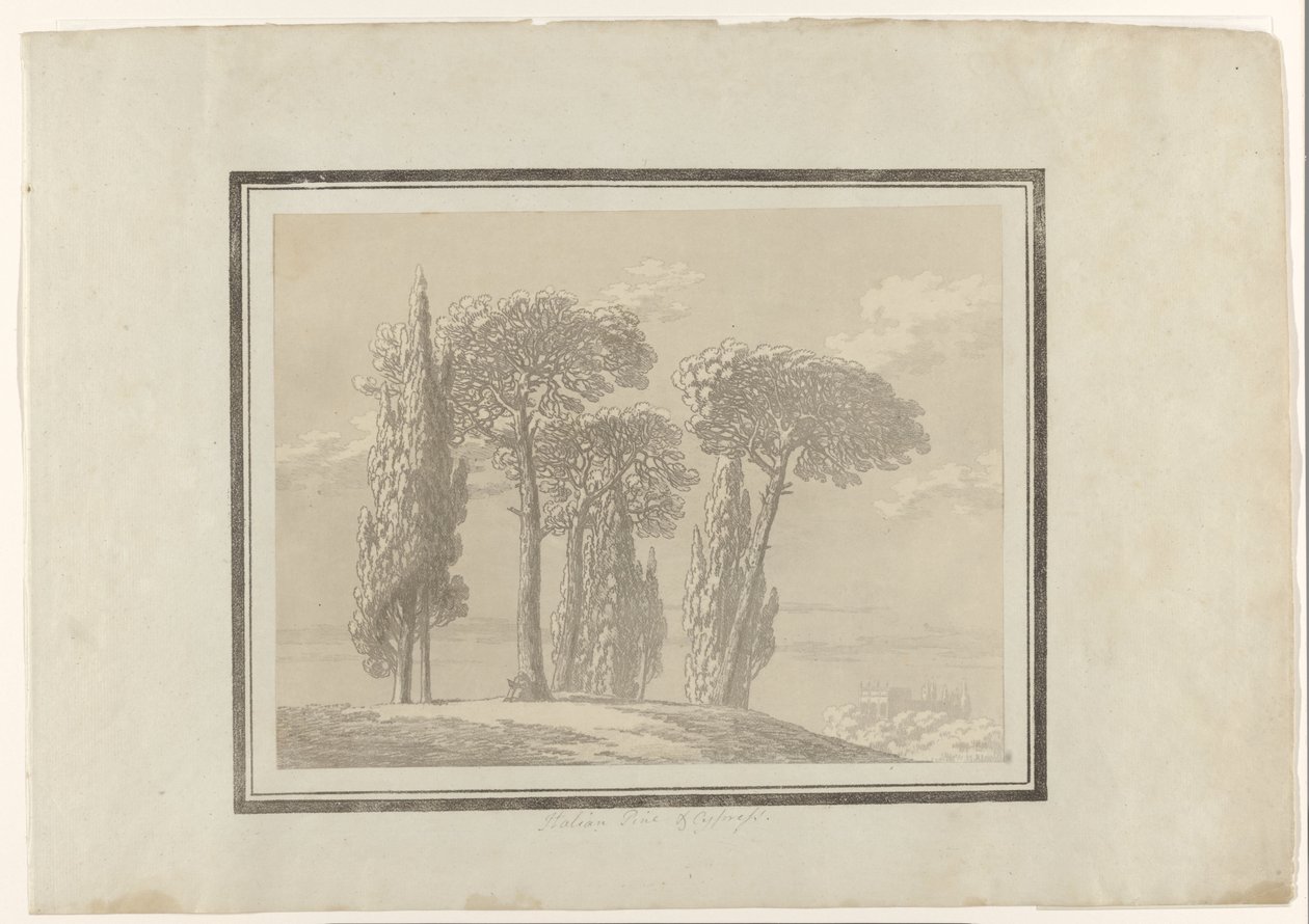 Italian Pine and Cypress by John Robert Cozens