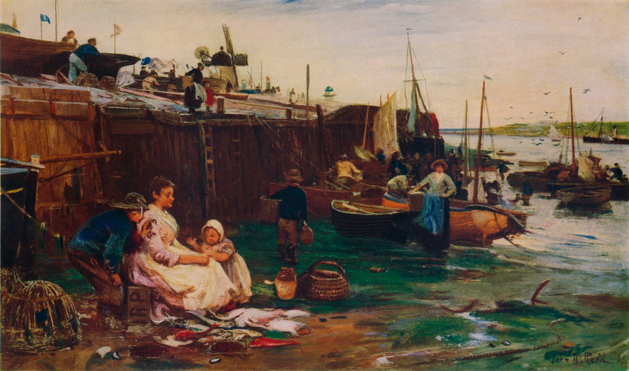 Fisherfolk at St. Ives by John Robertson Reid