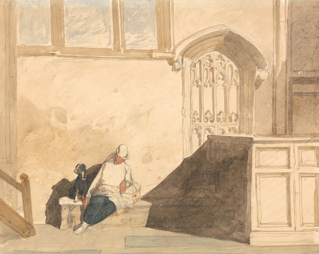 Errand Boy Asleep in a Church by John Sell Cotman