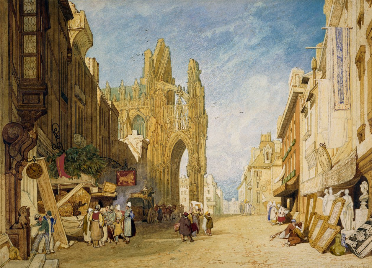 Street Scene at Alencon, Normandy by John Sell Cotman