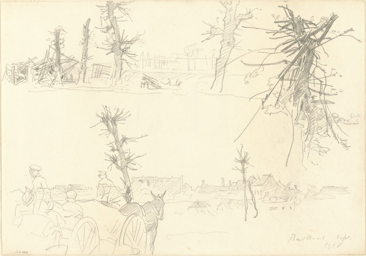 Soldiers in a Devastated Landscape by John Singer Sargent