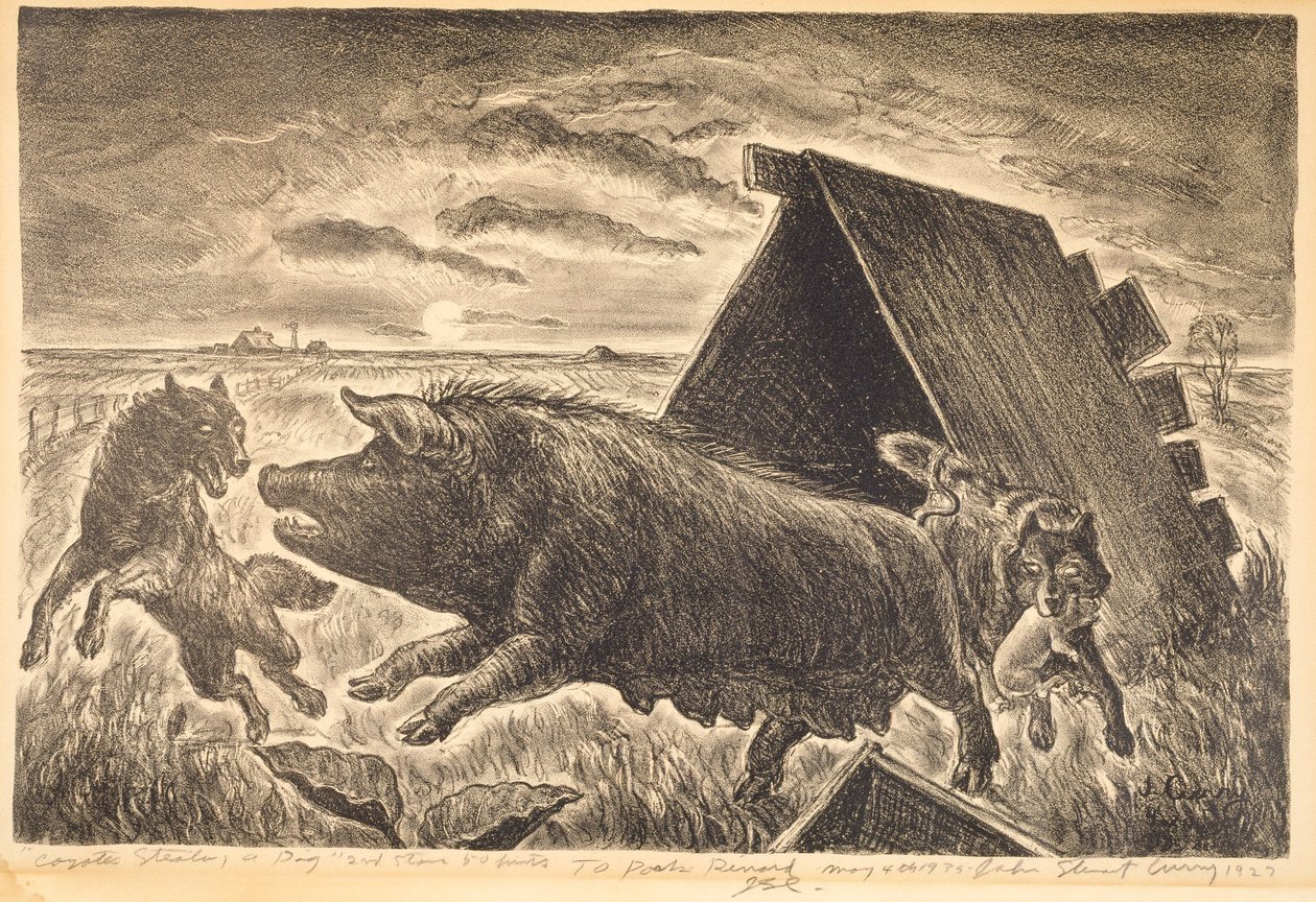 Coyotes Stealing a Pig by John Steuart Curry