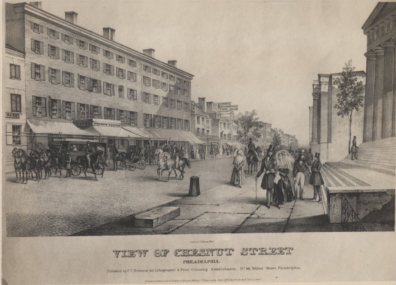 View of Chestnut Street, Philadelphia by John T. Bowen