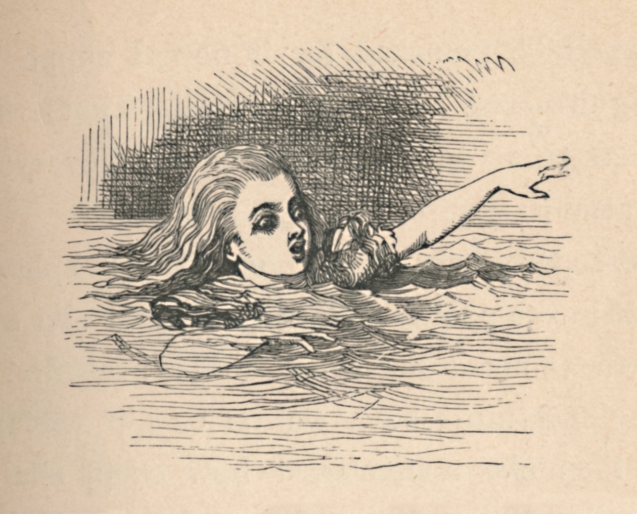 Alice in a sea of tears by John Tenniel