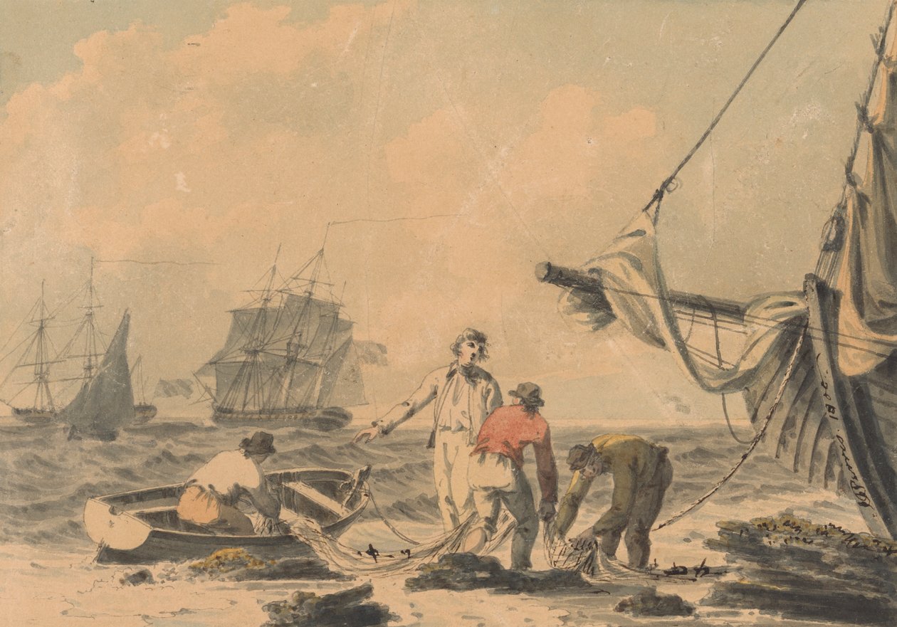Coast Scene with Figures by John Thomas Serres