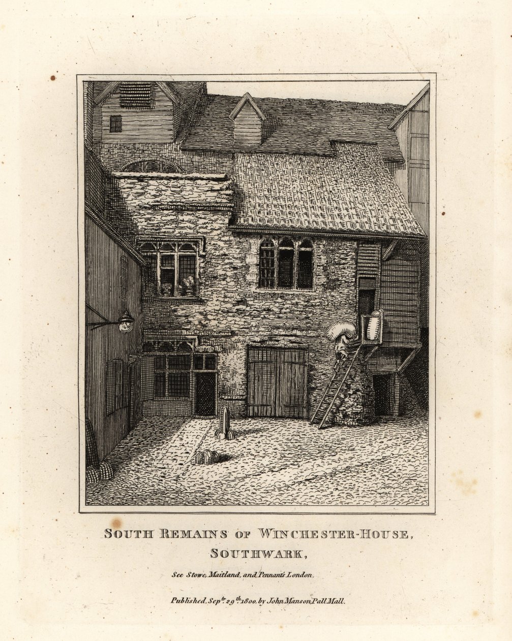 South Remains of Winchester House, Southwark by John Thomas Smith