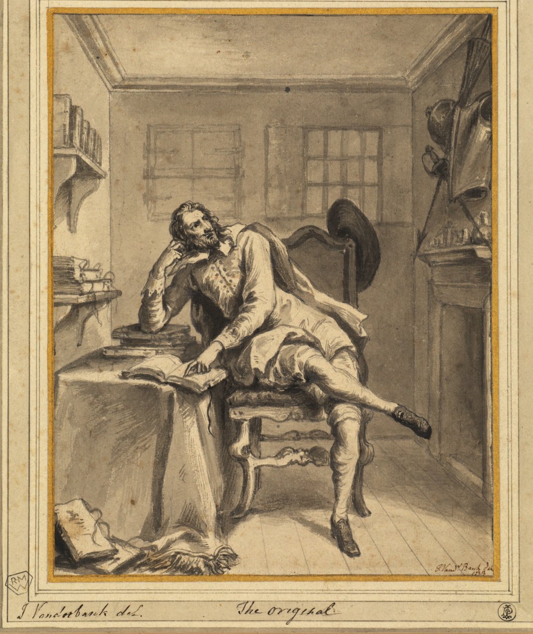 Don Quixote in His Study by John Vanderbanck