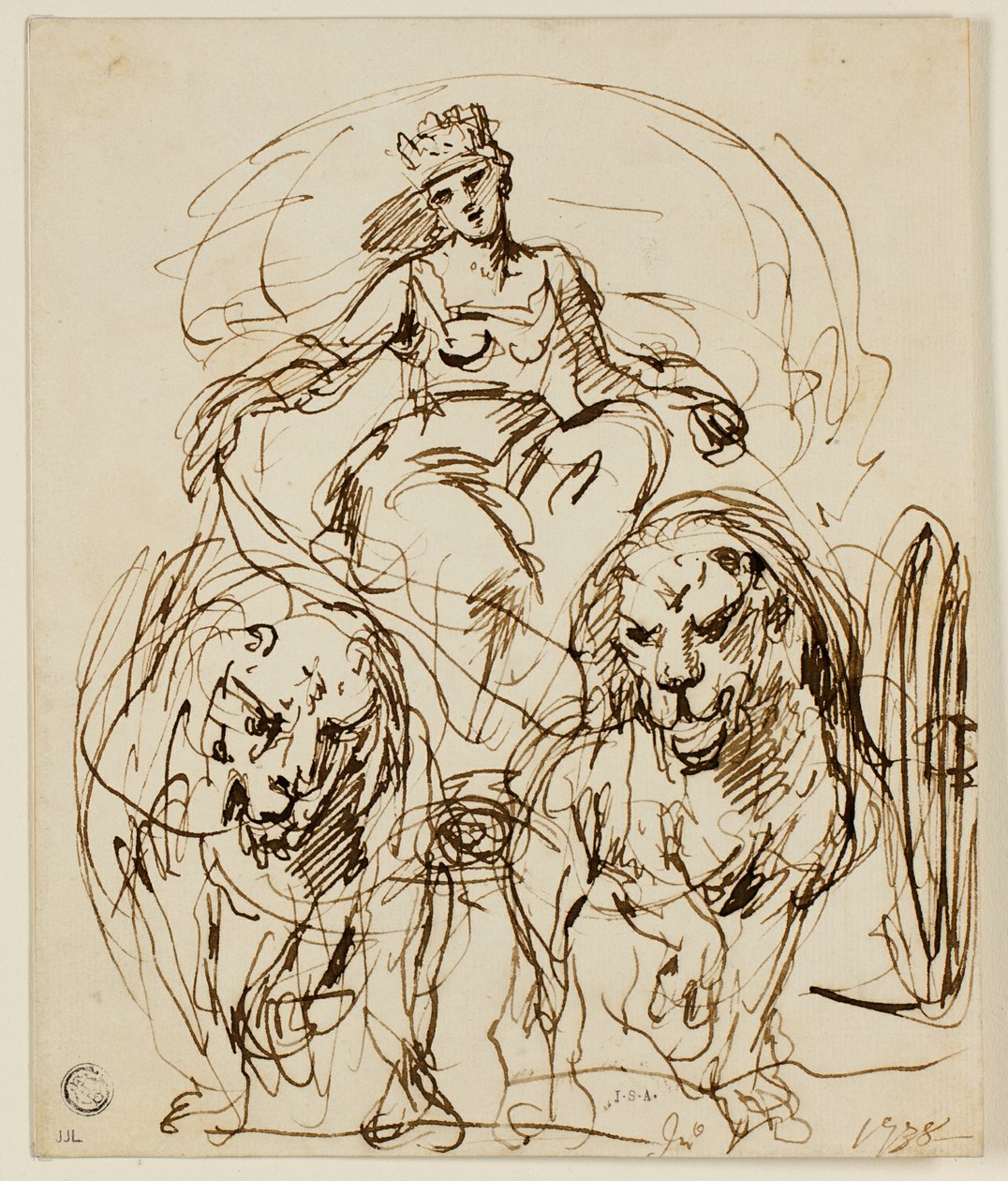 Cybele on Chariot Drawn by Lions by John Vanderbank
