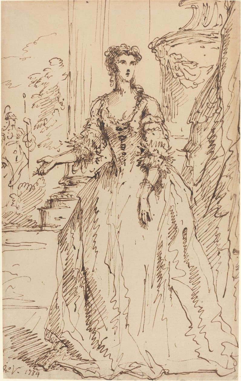 Portrait of a Standing Lady by John Vanderbank