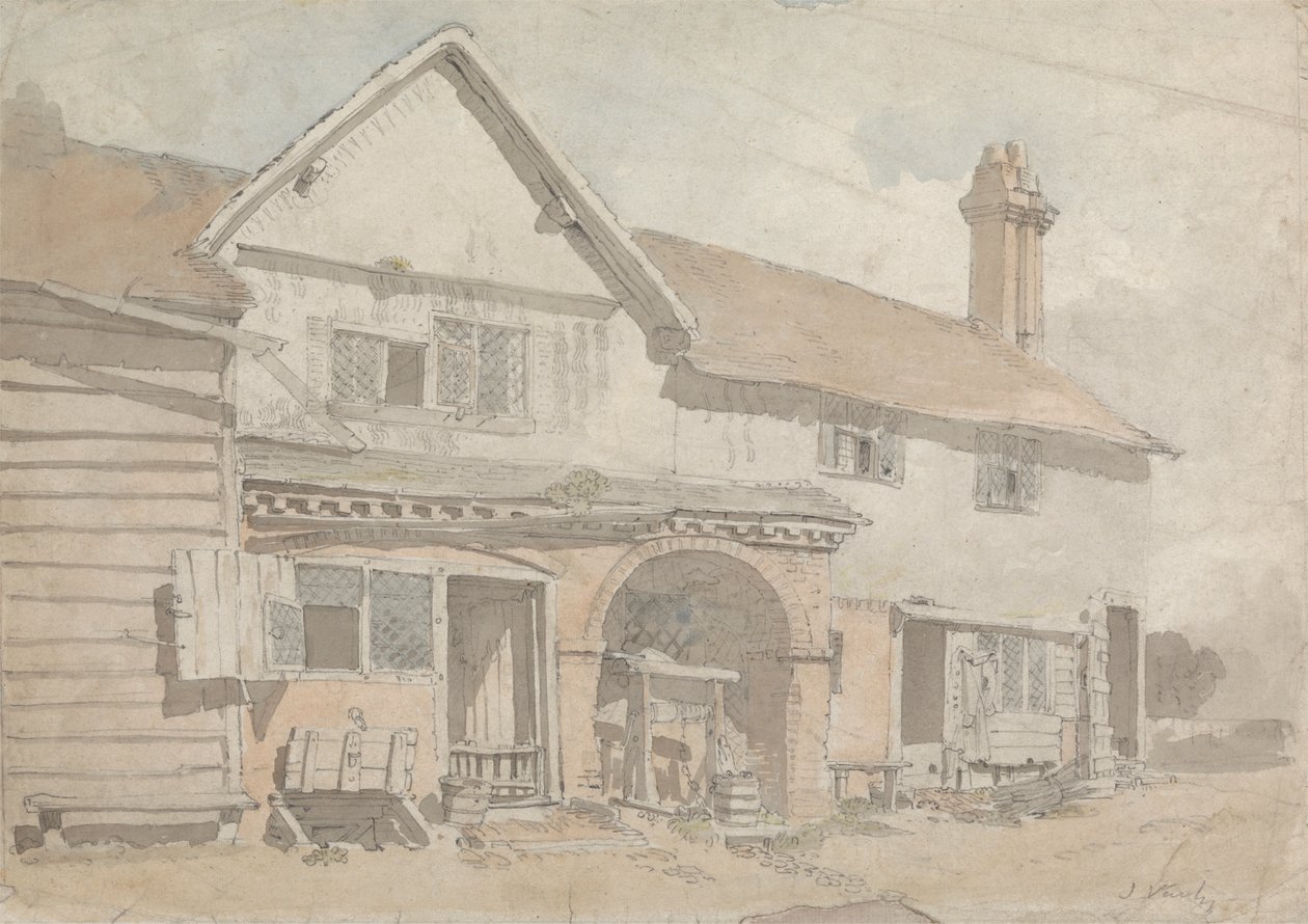 Farm House with a Well by John Varley
