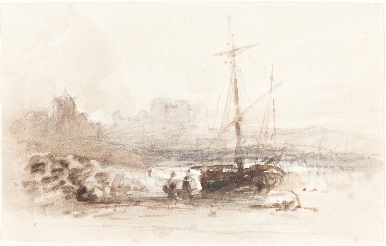 Sailboat on a Beach by John Varley