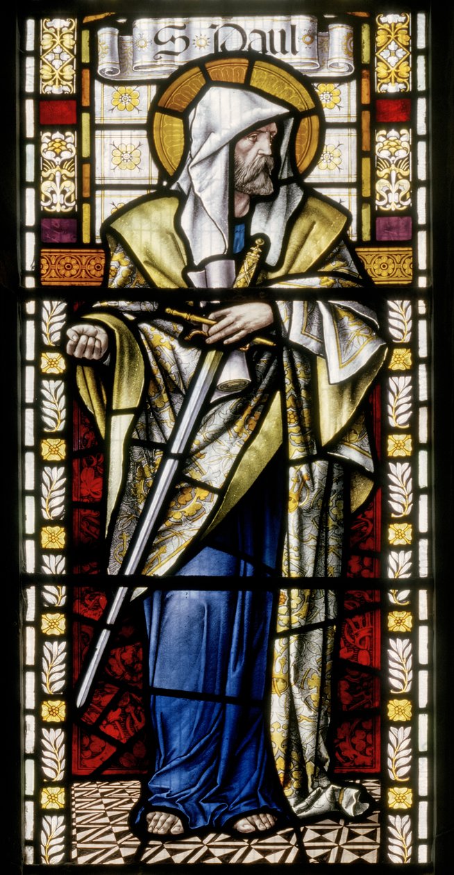 St. Paul (stained glass) by John William Brown