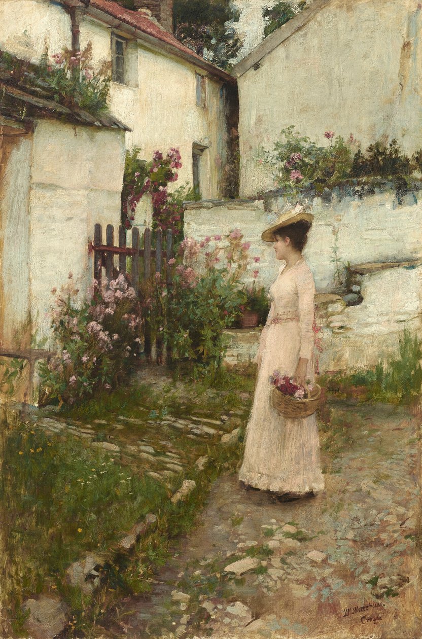 Gathering Flowers in a Devonshire Garden by John William Waterhouse